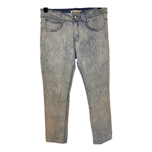 DEMOCRACY Womens Jeans size 8 Light‎ Blue Lace Pattern Ankle Length Stretch